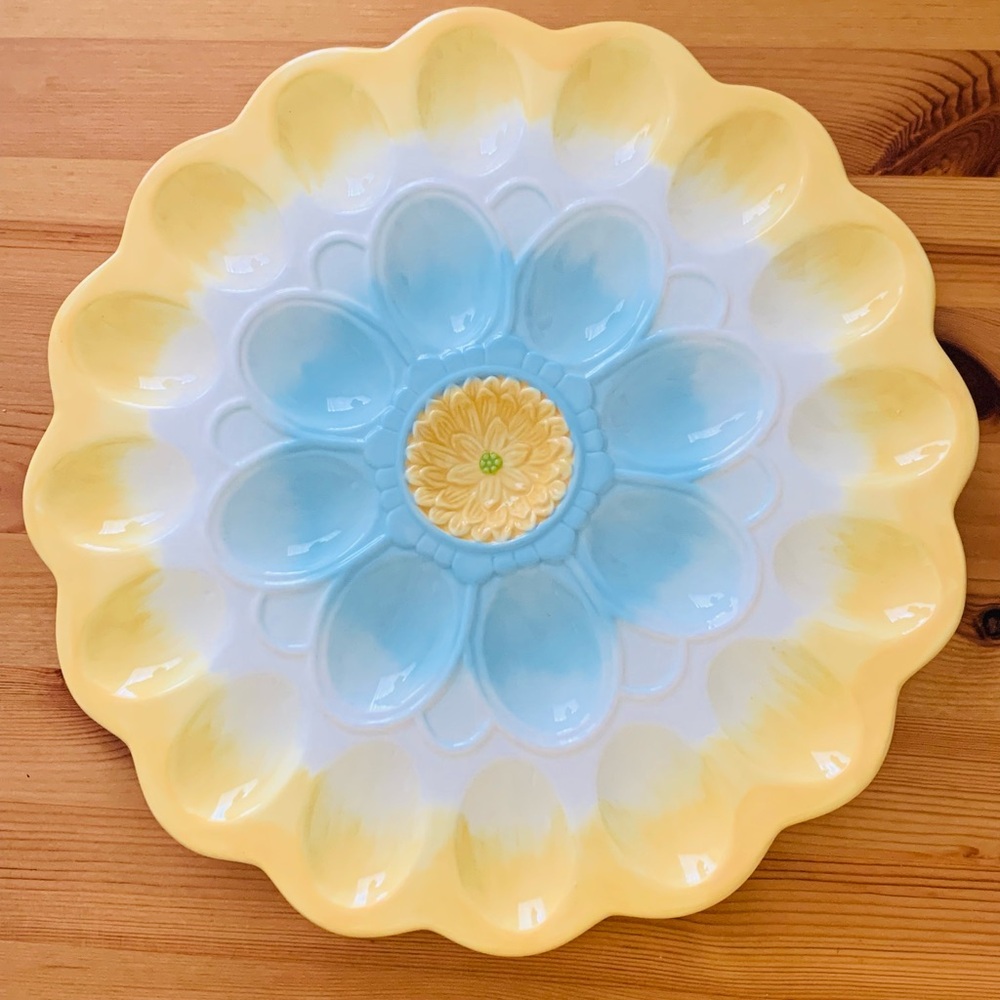 Ceramic Easter Egg Plate, 24 eggs